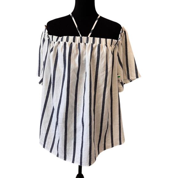 New Vince Camuto Women's Off-The-Shoulder Halter Neck Blouse Tops Plus Size 3X - Picture 3 of 6